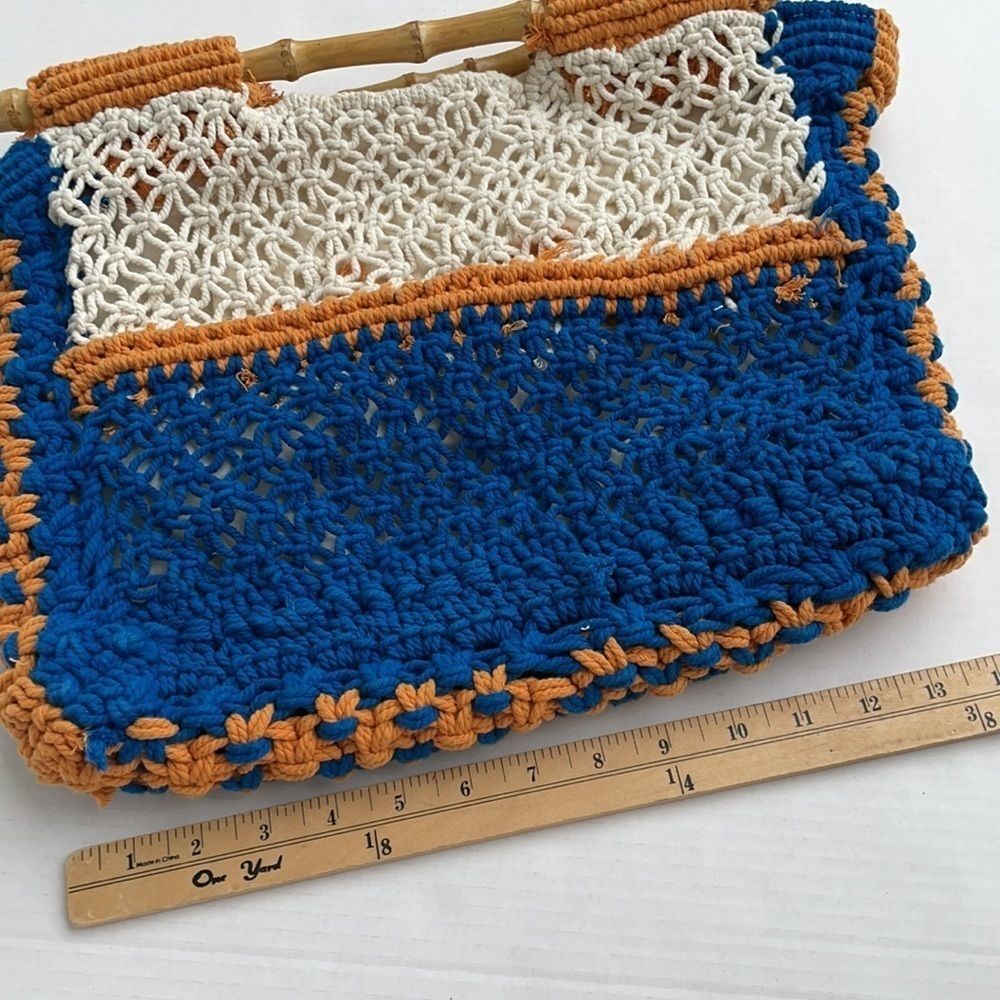 Crocheted Oversized Clutch Great Large Bamboo - Picture 4 of 6